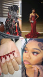 Sexy Mermaid One Shoulder Burgundy Sequin Formal Gown 23rd Birthday Dress Prom Dresses Black Girl 20th Birthday Outfits For Teens HZ0311