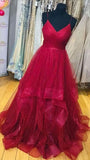 Ball Gowns Prom Dress Women Spaghetti Straps Tulle Long Formal Dance Evening Prom Party Gowns HZ0311