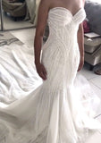 Princess Mermaid Sweetheart White Fitted Corset Long Wedding Dress Bride Gowns Wedding Dresses HZ0311