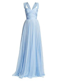 A Line Chiffon Blue formal dresses Bridesmaid Dresses evening gown Prom Dress HZ0311