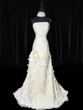 Vintage Wedding Gowns 1960s Dresses Simple Mermaid Strapless for Bride Tulle With Beads Train White Petite/Plus Size Bridal Gown HZ0311
