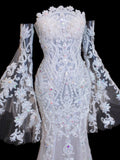 Wedding Gowns Dresses Elegant Modest for Bride Mermaid Strapless With Long Sleeves Lace Petite/Plus Size Bridal Gowns For Women HZ0311