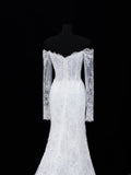 Wedding Gowns Dresses Elegant Modest for Bride Mermaid Off The Shoulder With Long Sleeves Lace Petite/Plus Size Bridal Gowns For Women HZ0311