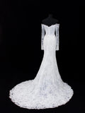 Wedding Gowns Dresses Elegant Modest for Bride Mermaid Off The Shoulder With Long Sleeves Lace Petite/Plus Size Bridal Gowns For Women HZ0311