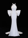 Princess Wedding Gowns Dresses Elegant Modest for Bride Mermaid High Neck White Petite/Plus Size Bridal Gowns For Women HZ0311