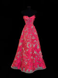 Ball Gowns Prom Dress Aesthetic Sweetheart Hot Pink Lace Style Impress Long Prom Dresses Party Formal Gowns HZ0311