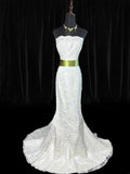 Timeless Women's Mermaid Strapless Sleeveless White Lace Long Vintage Fitted 1920s Wedding Dresses HZ0311