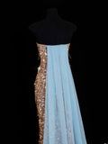 Affordable Sequin 1950s Formal Mermaid Strapless Champagne With Beads Style Impress Long Prom Dresses Party Formal Gowns HZ0311