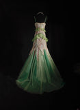 Vintage 90s Prom Dresses Women Mermaid Spaghetti Straps Green Lace Long Formal Dance Evening Party Gowns HZ0311