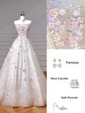 Beautiful Ball Gown Strapless White Sequins Long Formal Fancy With Beaded Prom Evening Dress Dinner Outfits Party Gowns For Teens HZ0311
