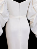 Wedding Gowns Dresses Romantic Mermaid for Bride Off The Shoulder With Sleeves Satin White Petite/Plus Size Bridal Gown For Women HZ0311