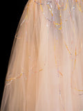 Ball Gowns Prom Dress Aesthetic Strapless Champagne With Lace Style Impress Long Prom Dresses Party Formal Gowns HZ0311