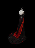 Modest A line Halter Red Black Sleeveless Long Evening Dresses Inspo Senior Night Dance Prom Dress HZ0311