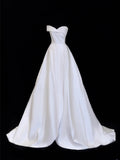 Elegant Women's Ball Gown Sweetheart With Pleated Sleeves White Long Wedding Gowns Dresses HZ0311