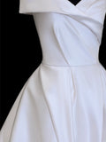 Elegant Women's Ball Gown Sweetheart With Pleated Sleeves White Long Wedding Gowns Dresses HZ0311