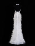 Timeless Wedding Gowns Dresses Romantic Mermaid V Neck for Bride With Feather White Petite/Plus Size Bridal Gown For Women HZ0311