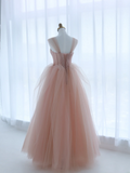 Charming Ball Gown Sweetheart Pink Tulle Long Prom Dresses Impress 18th Birthday Outfits Prom Gown HZ0311