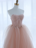 Charming Ball Gown Sweetheart Pink Tulle Long Prom Dresses Impress 18th Birthday Outfits Prom Gown HZ0311