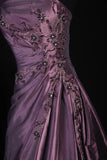 Vintage Ball Gowns Prom Dress Aesthetic Strapless Dusty Purple 1950s Long Prom Dresses Party Semi Formal Gowns HZ0311