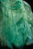 Chic Ball Gown Strapless Green Short 16th Birthday Dress Organza Homecoming Dresses Cocktail Gown HZ0311