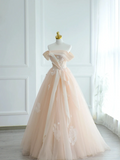 Unique Ball Gown Off The Shoulder Blush Pink Beadings Long Quinceanera Dresses Sweet 15 16 Birthday Gown HZ0311