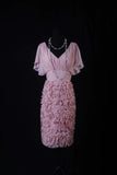 Chic Sheath V Neck Pink Floral Hoco Gowns Short 16th Birthday Dress Homecoming Dresses Cocktail Gown HZ0311