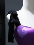 New Purple Satin Ball Gown Quinceanera Dresses Ruffles Simple Party Sexy Sweet 16 Birthday Outfits Dress HZ0311
