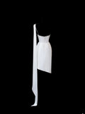 Simple Wedding Gowns 1960s Dresses Sheath One Shoulder Chic Style for Bride Satin Short White Petite/Plus Size Bridal Gown HZ0311