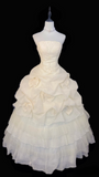 Retro Ball Gown Strapless Multi Layers White Fitted Corset Long Wedding Dress Bride Gowns Wedding Dresses HZ0311