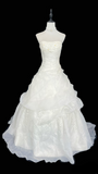 Retro Ball Gown Strapless Organza 60s White Long Wedding Dress Bride Gowns Wedding Dresses HZ0311