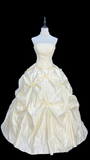 Retro Ball Gown Strapless Taffeta 80s White Long Wedding Dress Bride Gowns Wedding Dresses HZ0311
