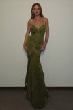 Sexy Mermaid Halter Olive Green Lace Backless Long Prom Dresses Impress 20th Birthday Outfits Prom Gown HZ0311