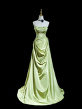 Elegant Mermaid Sweetheart Mint Green Satin Long Prom Dresses Impress 18th Birthday Outfits Prom Gown HZ0311