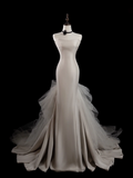 Vintage Mermaid Strapless Sleeveless White Fitted Long Wedding Dress Bride Gown Wedding Dresses HZ0311