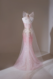 Retro Mermaid Halter Pink Sequin Long Prom Dresses Impress 19th Birthday Outfits Prom Gown HZ0311