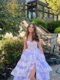 Pretty Off The Shoulder Pink Lace Slit Long Formal Prom Dresses Evening Dress Formal Party Gowns HZ0311