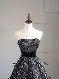 Ball Gown Strapless Black Sleeveless With Feathers Women's Dress Long Quinceanera Dresses Sweet 16 Quince Dress HZ0311