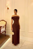 Chic A Line Off The Shoulder Burgundy With Pleated Short Sleeves Long Party Women Prom Dresses HZ0311