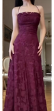 Spaghetti Strap Sheath Wedding Guest Dresses, Lace Rust Red Prom Formal Dresses HZ0311