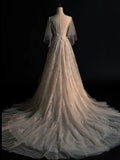 Civil Wedding Dresses A Line Spaghetti Straps Floral White With Beaded Bodice Brides Dress Fitted Bridal Gowns HZ0311